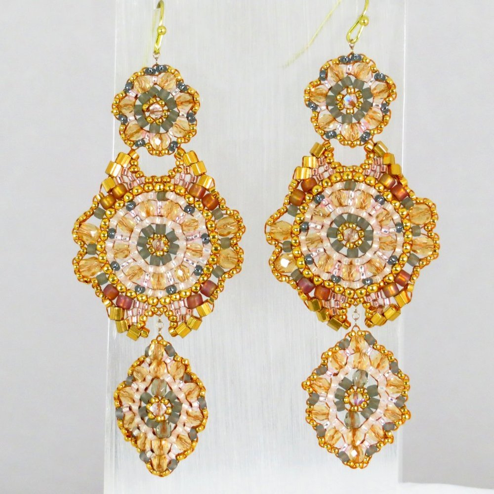 Vintage style 24k gold earrings